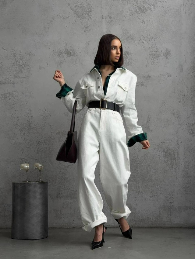 Женский комбинезон белый купить в Интернет-магазине Садовод База - цена 5000 руб Садовод интернет-каталог