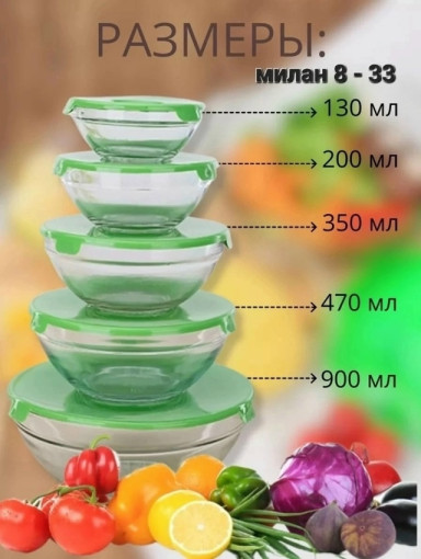 Набор стеклянных мисок САДОВОД официальный интернет-каталог