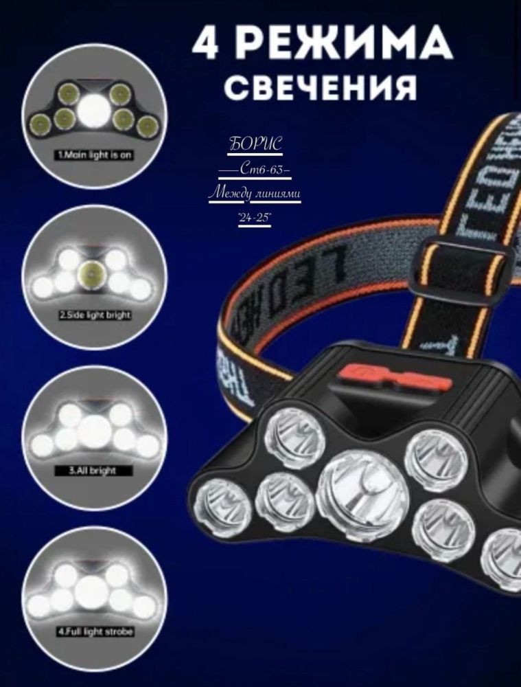 Налобный фонарь F-T26🔻 купить в Интернет-магазине Садовод База - цена 150 руб Садовод интернет-каталог