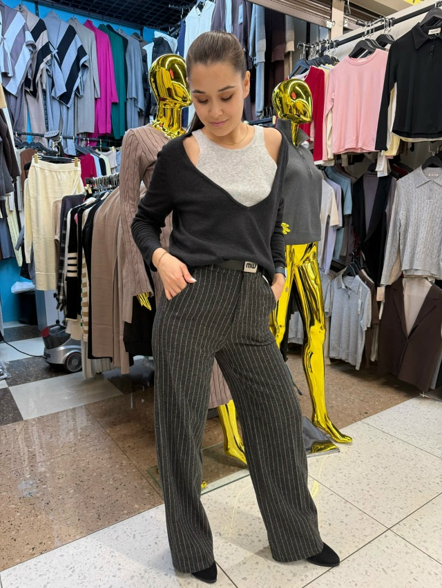 Женские брюки черные купить в Интернет-магазине Садовод База - цена 1400 руб Садовод интернет-каталог