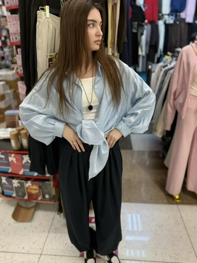 Женская рубашка голубая купить в Интернет-магазине Садовод База - цена 1100 руб Садовод интернет-каталог