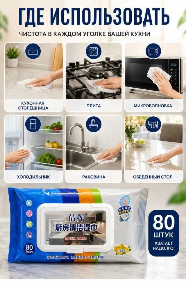 Влажные салфетки для кухни купить в Интернет-магазине Садовод База - цена 100 руб Садовод интернет-каталог