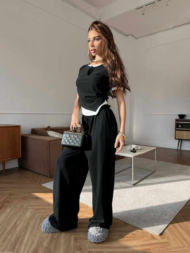 Женский костюм черный купить в Интернет-магазине Садовод База - цена 1500 руб Садовод интернет-каталог