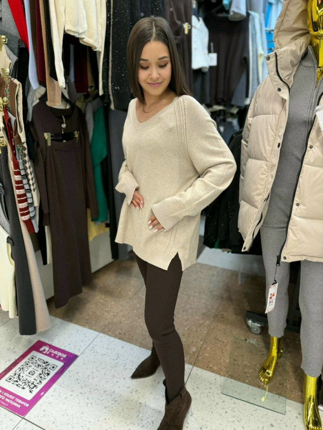 Свитер женский бежевый купить в Интернет-магазине Садовод База - цена 1200 руб Садовод интернет-каталог