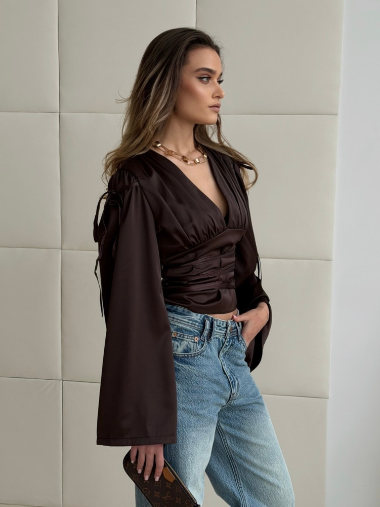 Блузка коричневая купить в Интернет-магазине Садовод База - цена 1500 руб Садовод интернет-каталог