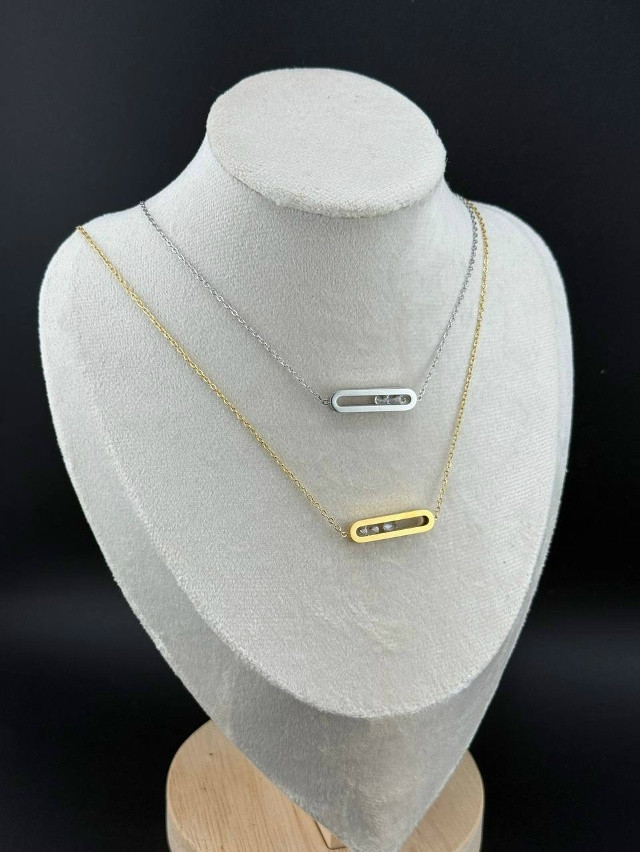 🤍 Колье  с плавающими фианитами купить в Интернет-магазине Садовод База - цена 250 руб Садовод интернет-каталог