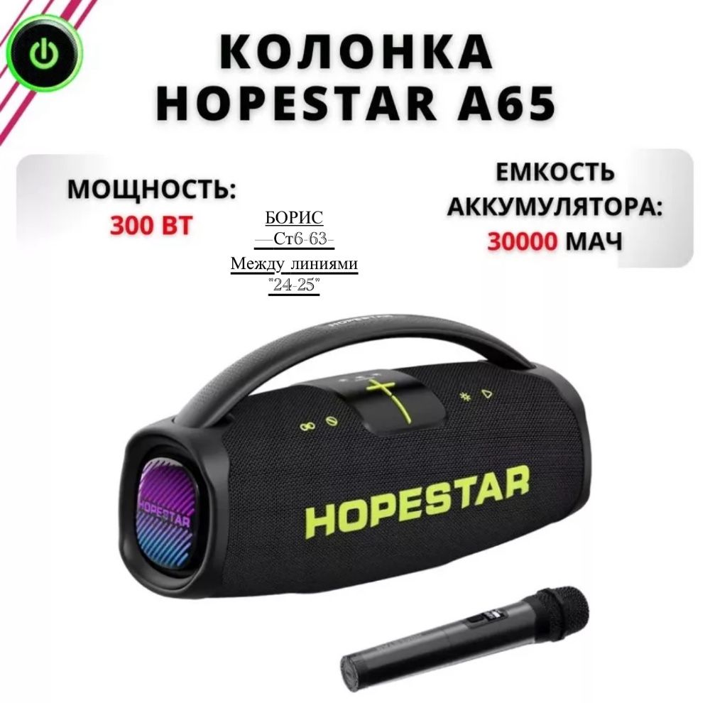 Колонка Hopestar A65 купить в Интернет-магазине Садовод База - цена 10500 руб Садовод интернет-каталог