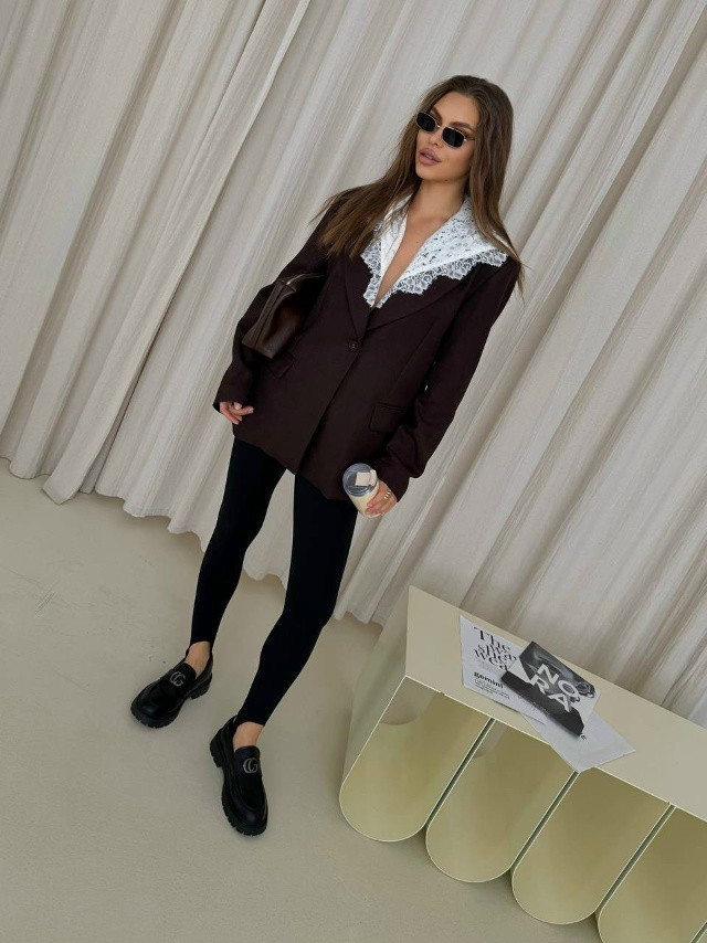 Женский пиджак коричневый купить в Интернет-магазине Садовод База - цена 2600 руб Садовод интернет-каталог