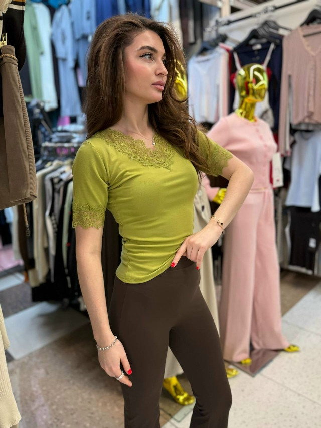 Женская футболка зеленая купить в Интернет-магазине Садовод База - цена 850 руб Садовод интернет-каталог