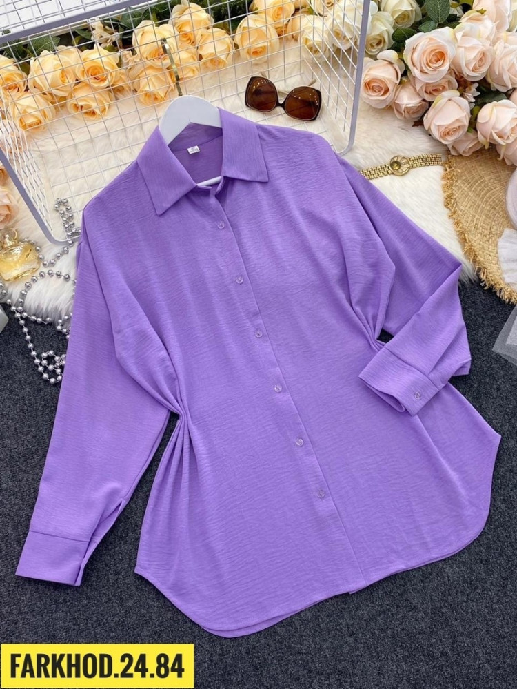 Женская рубашка фиолетовая купить в Интернет-магазине Садовод База - цена 500 руб Садовод интернет-каталог