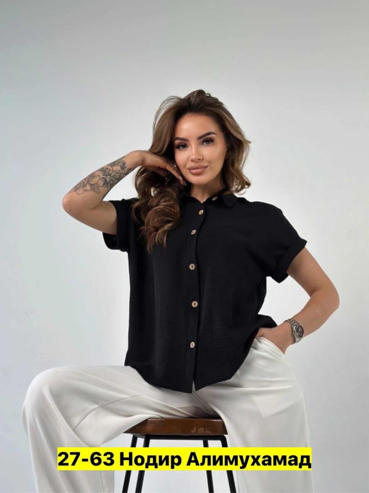 Женская рубашка черная купить в Интернет-магазине Садовод База - цена 550 руб Садовод интернет-каталог