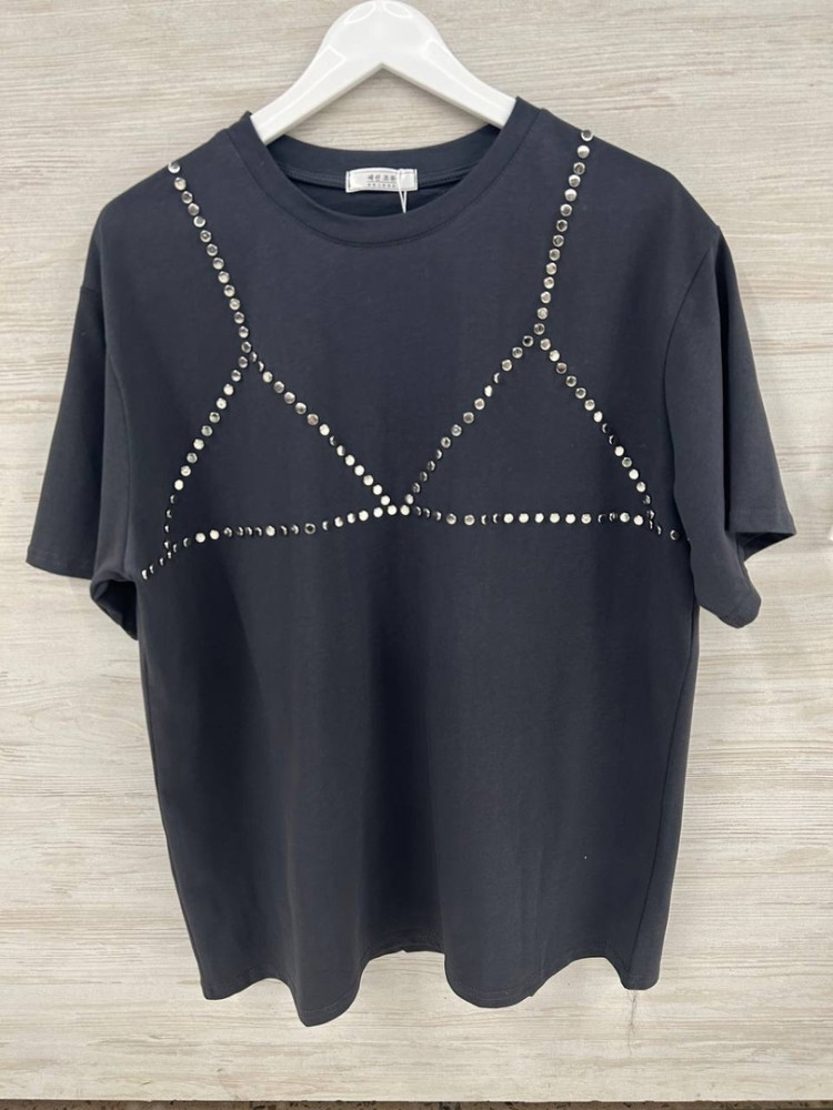 Женская футболка темно-серая купить в Интернет-магазине Садовод База - цена 1500 руб Садовод интернет-каталог