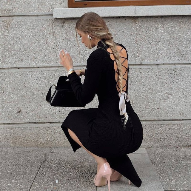 Стильные платья с эффектным вырезом на спине 😍 купить в Интернет-магазине Садовод База - цена 1300 руб Садовод интернет-каталог