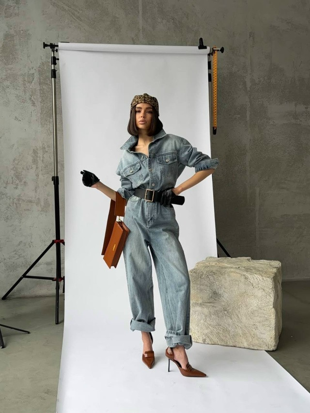 Женский комбинезон синий купить в Интернет-магазине Садовод База - цена 5000 руб Садовод интернет-каталог